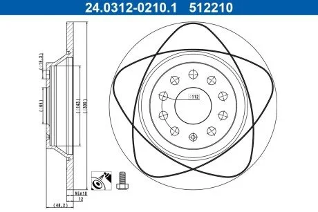 TARCZA HAM TYL 300X12 P POWER DISC ATE 24031202101