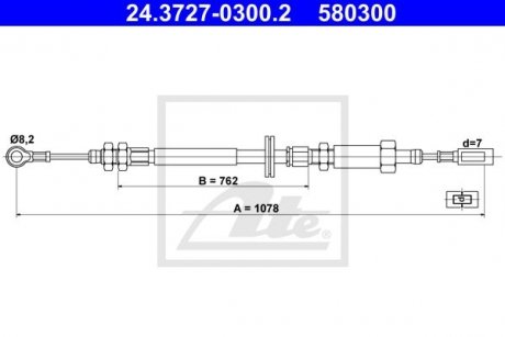 Трос остановочных тормозов ATE 24.3727-0300.2