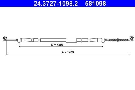 Hand brake cable ATE 24372710982