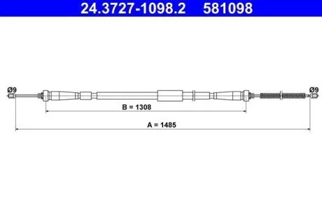 Hand brake cable ATE 24372710982