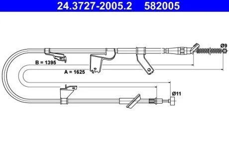 Фото 1 - трос ручного гальма ATE 24372720052 Трос ручного гальма ATE 24372720052 (фото 1)