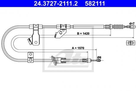 Трос остановочных тормозов ATE 24.3727-2111.2 (фото 1)