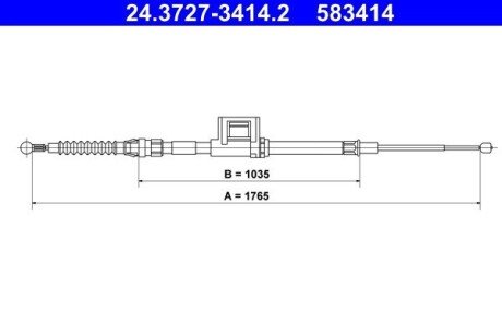 24.3727-3414.2 Трос ручних гальм (шт.) ATE 24372734142