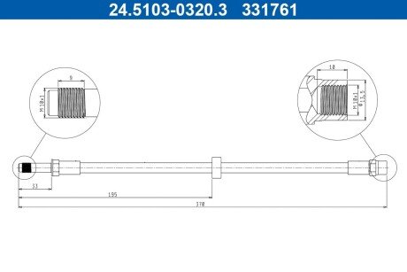 PRZEWOD HAM ELAST PRZOD L/P ATE 24510303203