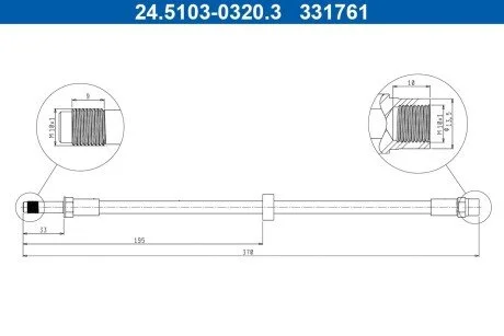 PRZEWOD HAM ELAST PRZOD L/P ATE 24510303203