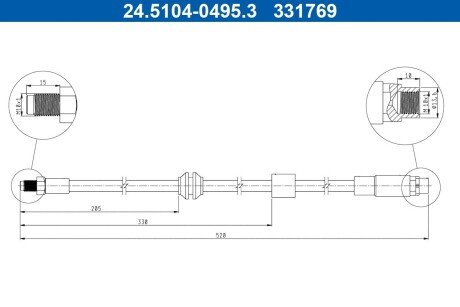 PRZEWOD HAM ELAST PRZOD L/P ATE 24510404953