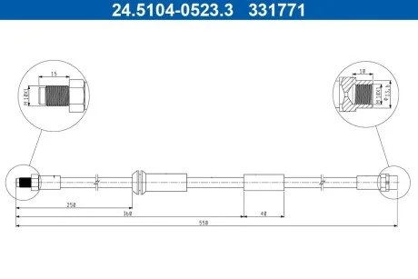 PRZEWOD HAM ELAST PRZOD L/P ATE 24510405233