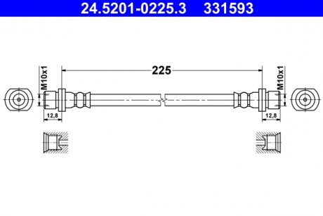 Тормозной шланг ATE 24.5201-0225.3 (фото 1)