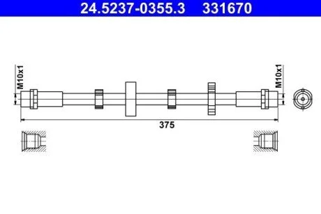 PRZEWOD HAM ELAST PRZOD LEWY ATE 24523703553