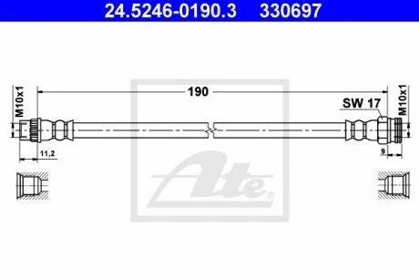 Гальмівний шланг ATE 24.5246-0190.3