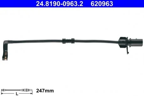 Датчик зносу,гальм.колодки ATE 24.8190-0963.2 (фото 1)