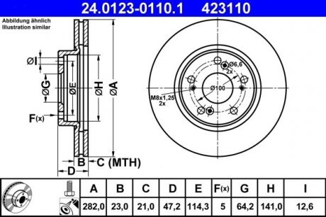 Гальмівний диск ATE 423110