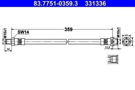 PRZEWOD HAM ELAST TYL L/P ATE 83775103593