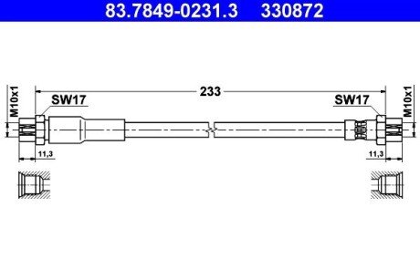 Шланг гальмівний ATE 83784902313 (фото 1)
