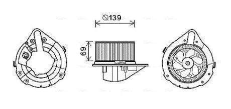 Вентилятор салону 8A1820021 VAG AVA COOLING AI8372