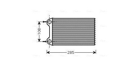 AVA AUDI Радіатор опалення A4 B6 1.6 00-, 1.2 02-, 1.9 00-, 2.0 00-, SEAT AVA COOLING AIA6254