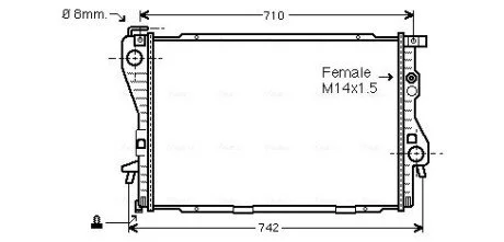 Радіатор, охолодження двигуна AVA COOLING BW 2176
