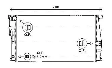 Радіатор, Система охолодження двигуна 17117600516 BMW AVA COOLING BW2453