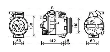 Компресор 64529185146 BMW AVA COOLING BWAK443