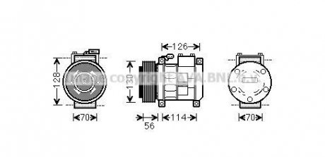 Компресор кондиціонера CHRYSLER 300M/ CHRYSLER VOYAGER AVA COOLING CRAK062 (фото 1)