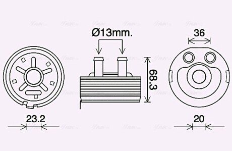 AVA NISSAN Оливний радіатор Almera II, Navara, Primera, X-Trail 2.2dCi/2.5td 00- AVA COOLING DN3443