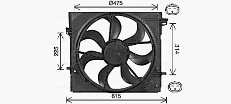 Вентилятор двигателя NISSAN QASHQAI (2014) (AVA) AVA COOLING DN7540