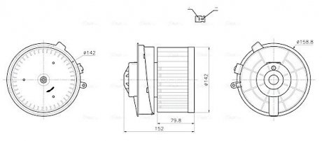 Вентилятор обігрівача салону Nissan Qashqai I (07-13) AVA COOLING DN8486 (фото 1)