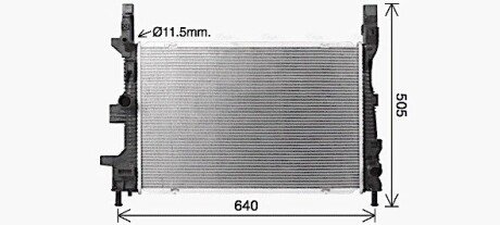 Радіатор охолодження двигуна Ford Focus (14-20), Transit Connect (15-), C-Max (15-19) 1.5 TDCi AVA AVA COOLING FD2665 (фото 1)