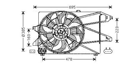 AVA FORD Вентилятор радіатора двиг. MONDEO 1.6-1.8 00- AVA COOLING FD7504