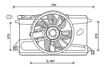 Вентилятор радіатора FORD C-MAX, FOCUS C-MAX, FOCUS II, FOCUS II/KOMBI ASDA-SIDA 10.03-09.12 AVA COOLING FD7561