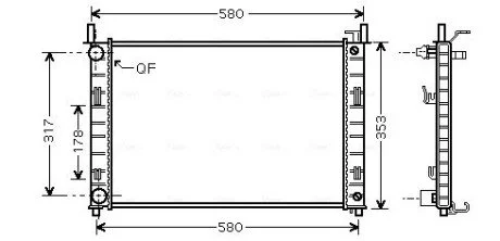 Радіатор, охолодження двигуна AVA COOLING FDA 2324