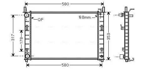 Радіатор, охолодження двигуна AVA COOLING FDA2326