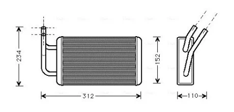 Теплообмінник, система опалення салону AVA COOLING FDA6215