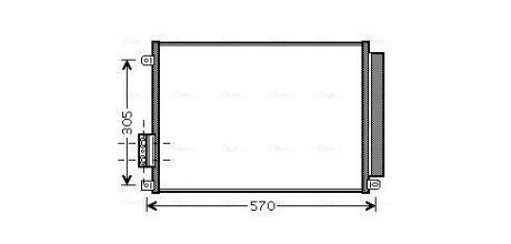 Радіатор кондиціонера Fiat 300/500/Ford Ka/Lancia Ypsilon 0.9-1.4 07- AVA COOLING FT5347D