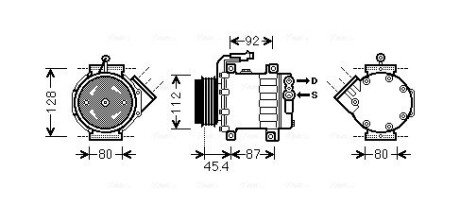 Компрессор кондиционера Fiat Ducato 2.3/3.0JTD 02-/Peugeot Boxer/Citroen Jumper 2.2/3.0HDi 06- AVA COOLING FTAK366