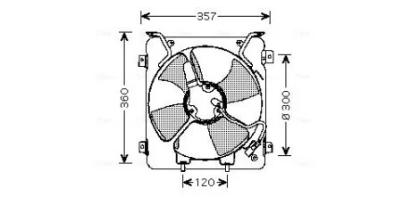 Вентилятор, охлаждение двигателя AVA COOLING HD7523