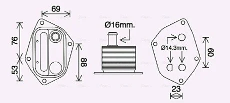 Радиатор масляный HYUNDAI ACCENT/ KIA CERATO (2004) (AVA) AVA COOLING HY3459