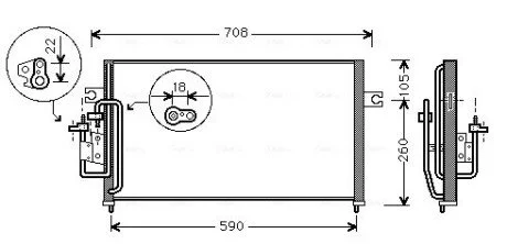 Радіатор кондиціонера AVA COOLING HY5059