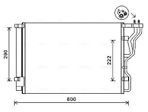 Конденсатор кондиціонера (з осушувачем) HYUNDAI I40 I, I40 I CW 1.7D 07.11-05.19 AVA COOLING HY5299D (фото 1)