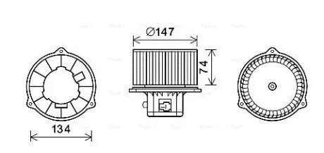 Вентилятор обігрівача салону Hyundai Santa Fe 2.0i 2.4i 2.7i (00-) AVA AVA COOLING HY8354