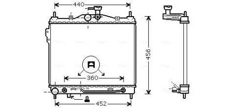 Радіатор Getz 1.3 i Aut. 08/02- (AVA) AVA COOLING HYA2100 (фото 1)