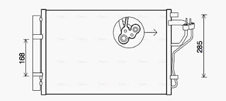 AVA HYUNDAI Радіатор кондиціонера (конденсатор) з осушувачем ELANTRA V 1.6, 1.8 10-, i30 1.4, 1.6 11- AVA COOLING HYA5308D