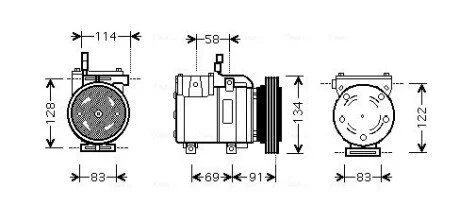 Компрессор кондиционера HYUNDAI GETZ (2002) 1.6 (AVA) AVA COOLING HYAK199
