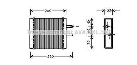 Радіатор обігрівача KIA SPORTAGE 2 ALL 99- AVA COOLING KA6009 (фото 1)