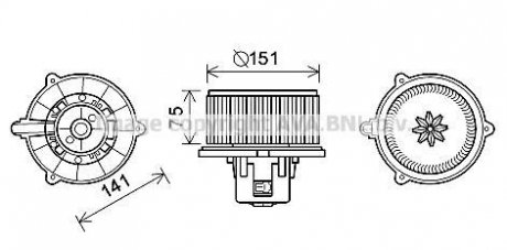 Вентилятор отопителя салона Kia Cerato 1.6i 2.0i (04-) AVA AVA COOLING KA8247