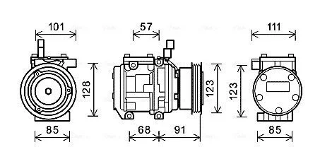 Компрессор кондиционера TUCSON/SPORTAGE III 2.0i (AVA) AVA COOLING KAAK145