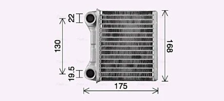 Радиатор отопителя салона MB ML164 GL164 rear heater AVA COOLING MS6762