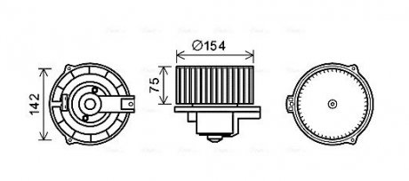 Вентилятор обігрівача салону Mercedes-Benz ML (W163) (97-06) AVA COOLING MS8620 (фото 1)