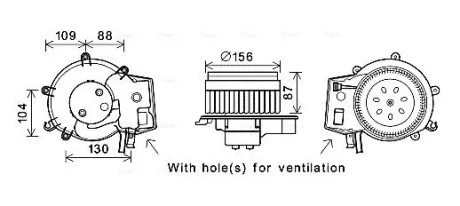 Вентилятор отопителя салона MB C203 G463 AC+ AVA COOLING MS8625