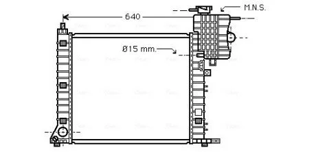 Радиатор охлаждения двигателя MB Vito V638 2,3d 2,2d MT AVA AVA COOLING MSA2264
